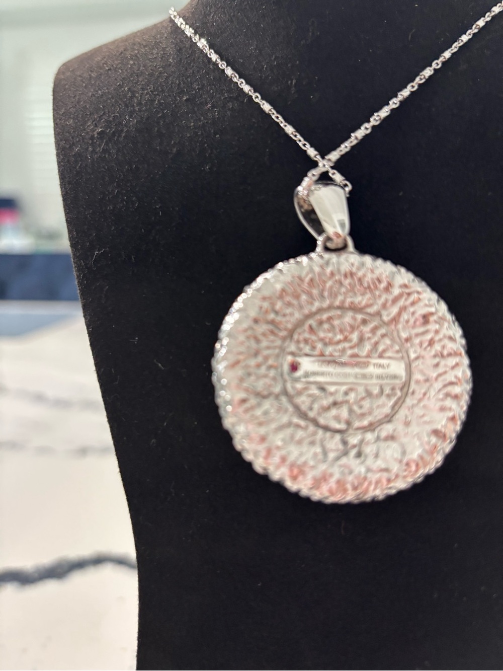 TSF by Roberto Coin Sterling Silver Round Pendant Necklace - Picture 2 of 5